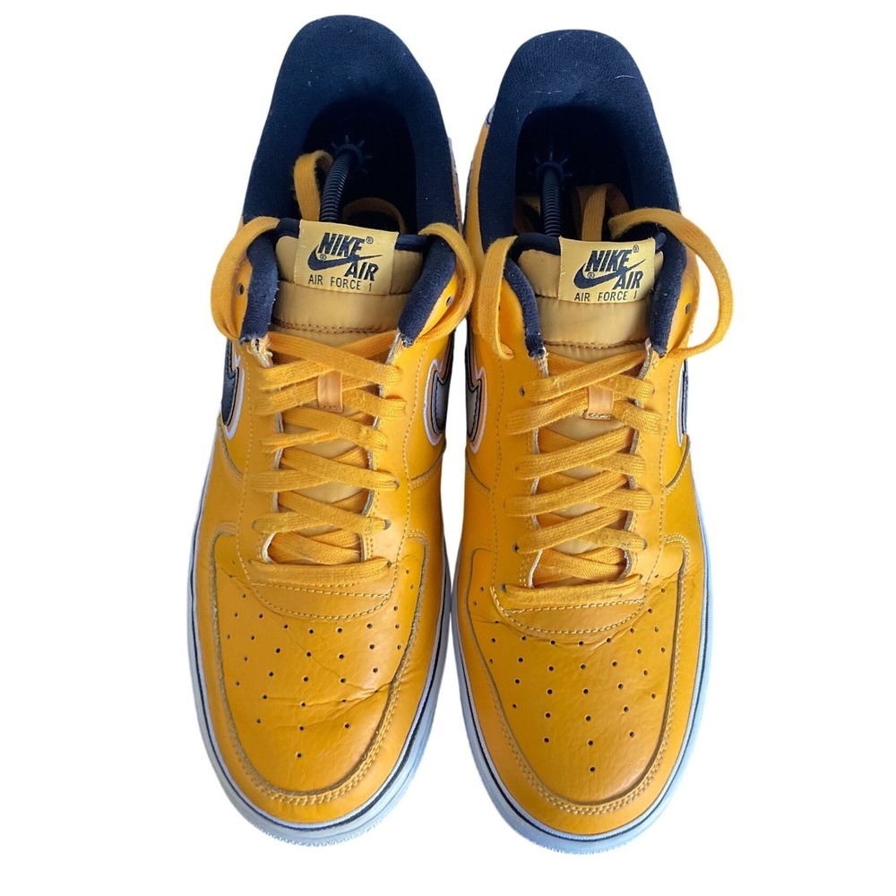 Nike Air Force 1 Low NBA Amarillo Yellow Black Silver BV1168-700 Mens Size 12
